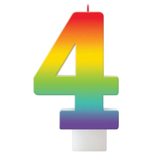 Rainbow Number Candle - No 4